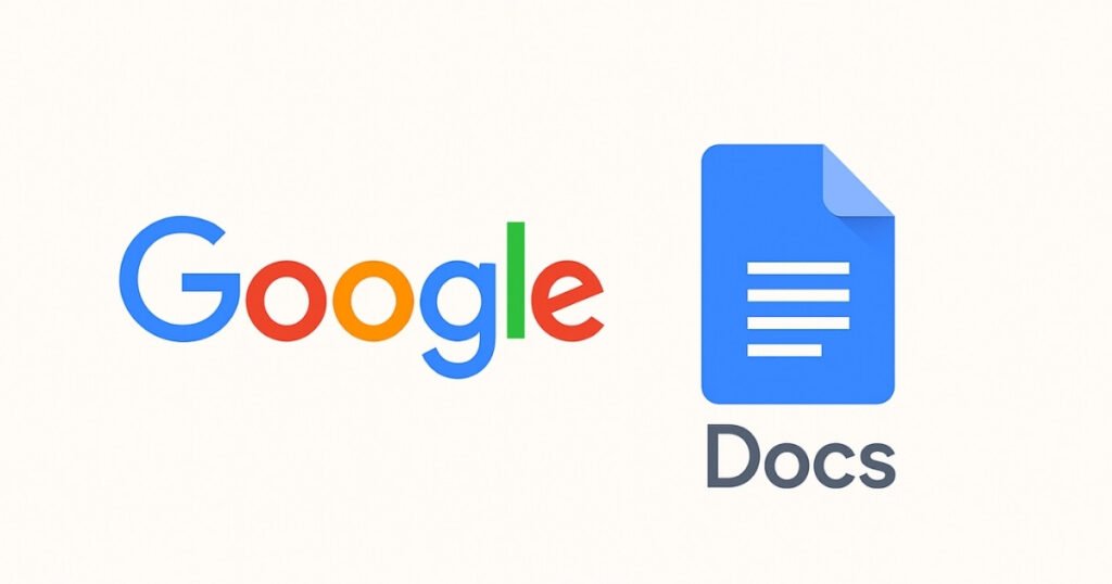 गूगल डॉक्‍स और गूगल का लोगो सफेद पृष्ठभूमि पर