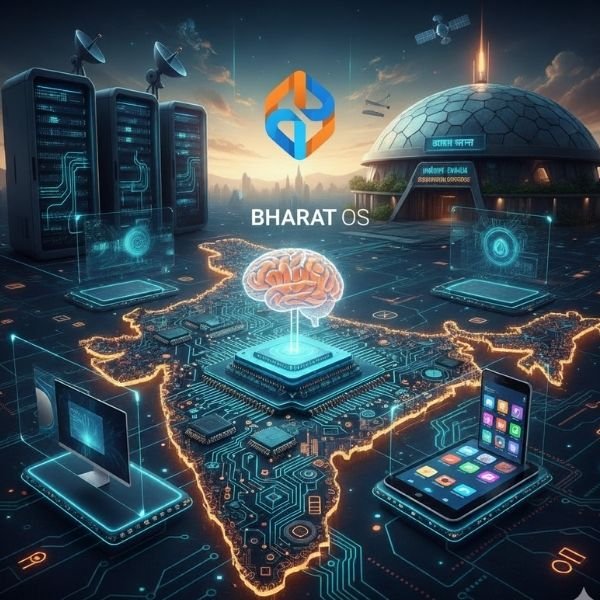 एक भविष्यवादी डिजिटल चित्रण जो भारत को 'Digital Aatmanirbhar' बनाने की अवधारणा को दर्शाता है।
भारत का नक्शा एक विशाल सर्किट बोर्ड (परिपथ पट्टिका) के रूप में मध्य में चमक रहा है। नक्शे के केंद्र में, एक चमकदार मानव मस्तिष्क एक माइक्रोचिप के ऊपर रखा है, जो देश की स्वदेशी तकनीकी नवाचार और बुद्धिमत्ता का प्रतीक है, जो डिजिटल आत्मनिर्भरता की नींव है।
भारत का नक्शा एक विशाल सर्किट बोर्ड (परिपथ पट्टिका) के रूप में मध्य में चमक रहा है। नक्शे के केंद्र में, एक चमकदार मानव मस्तिष्क एक माइक्रोचिप के ऊपर रखा है, जो देश की स्वदेशी तकनीकी नवाचार और बुद्धिमत्ता का प्रतीक है।