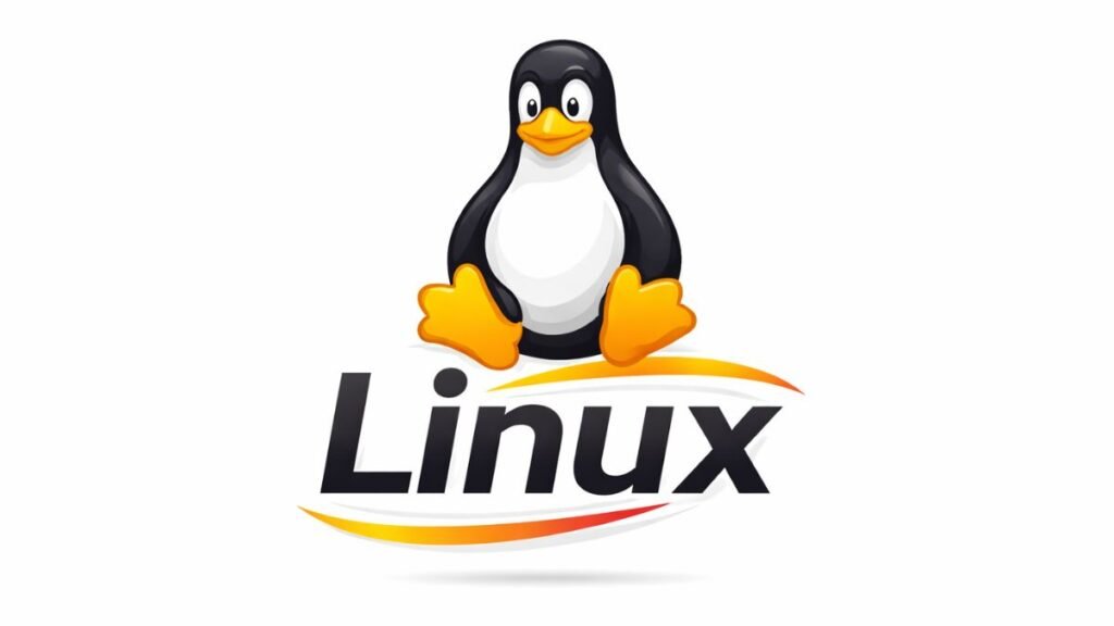 Linux Operating System का लोगो, जिसमें Tux पेंगुइन दिखाई दे रहा है, जो Linux की पहचान और ओपन-सोर्स तकनीक का प्रतीक है।